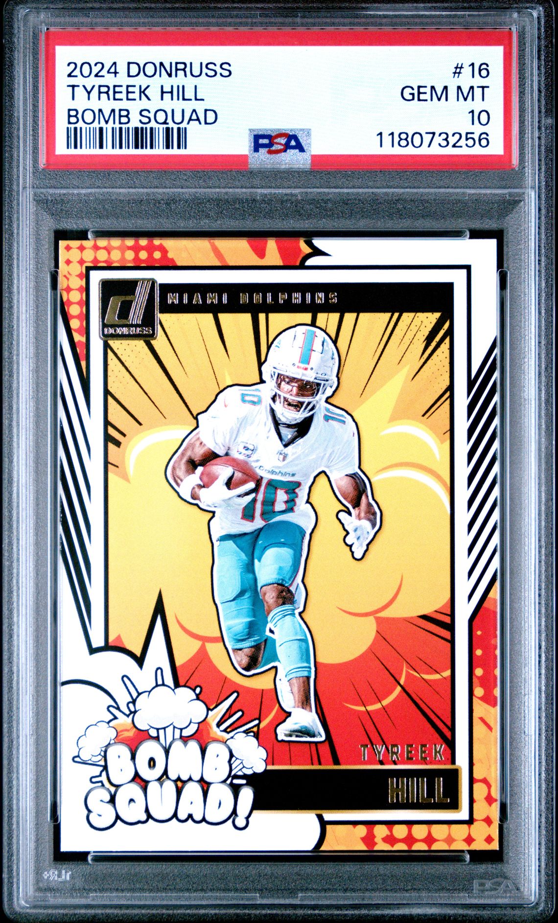 2024 Panini Donruss Bomb Squad Tyreek Hill #16 Gem Mt 10 front