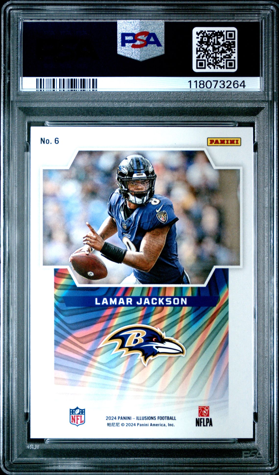 2024 Panini Illusions Game Magicians Lamar Jackson #6 Mint 9 back