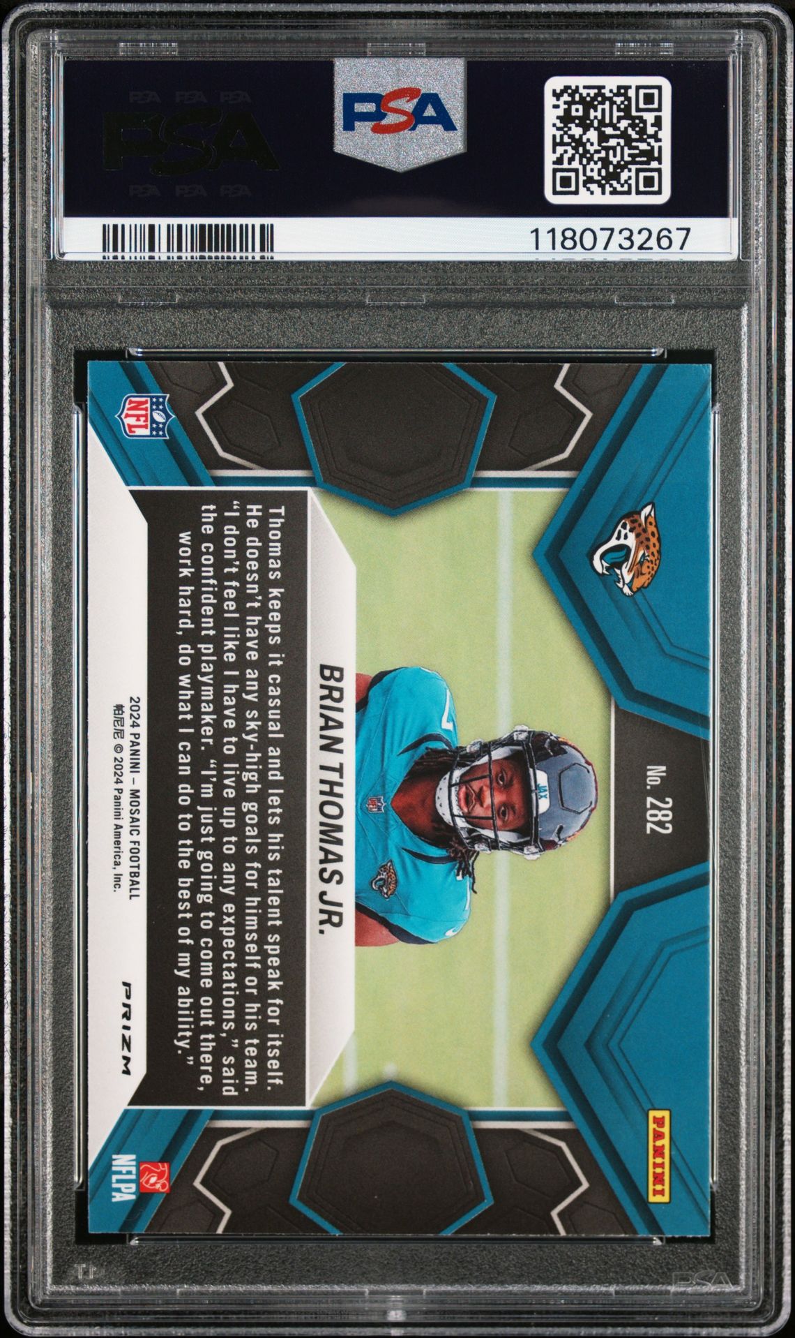 2024 Panini Mosaic Brian Thomas Jr. #282 (Green) Nm-Mt 8 back