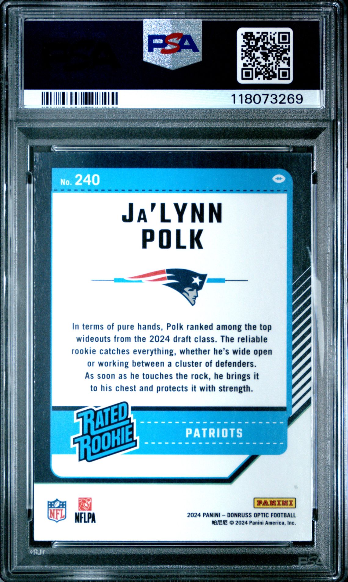 2024 Panini Donruss Optic Ja'lynn Polk #240 Mint 9 back