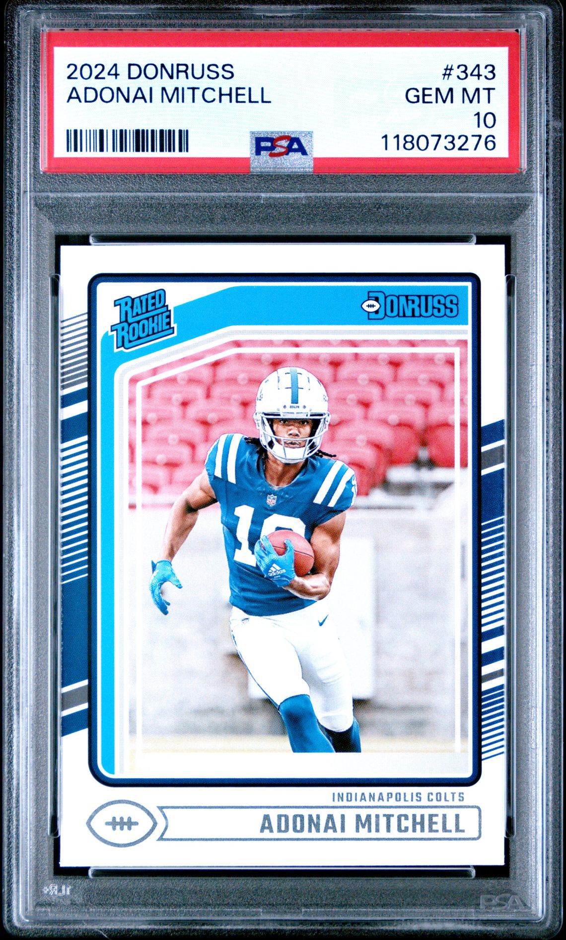 2024 Panini Donruss Adonai Mitchell #343 Gem Mt 10 front