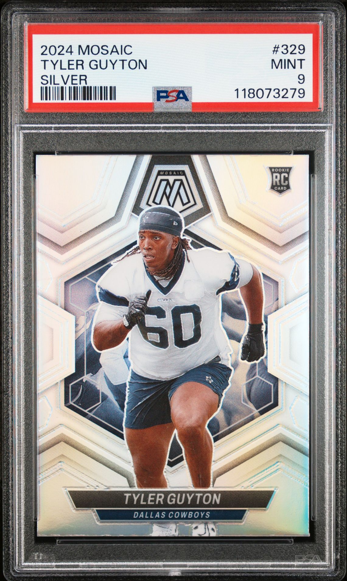 2024 Panini Mosaic Tyler Guyton #329 (Silver) Mint 9 front