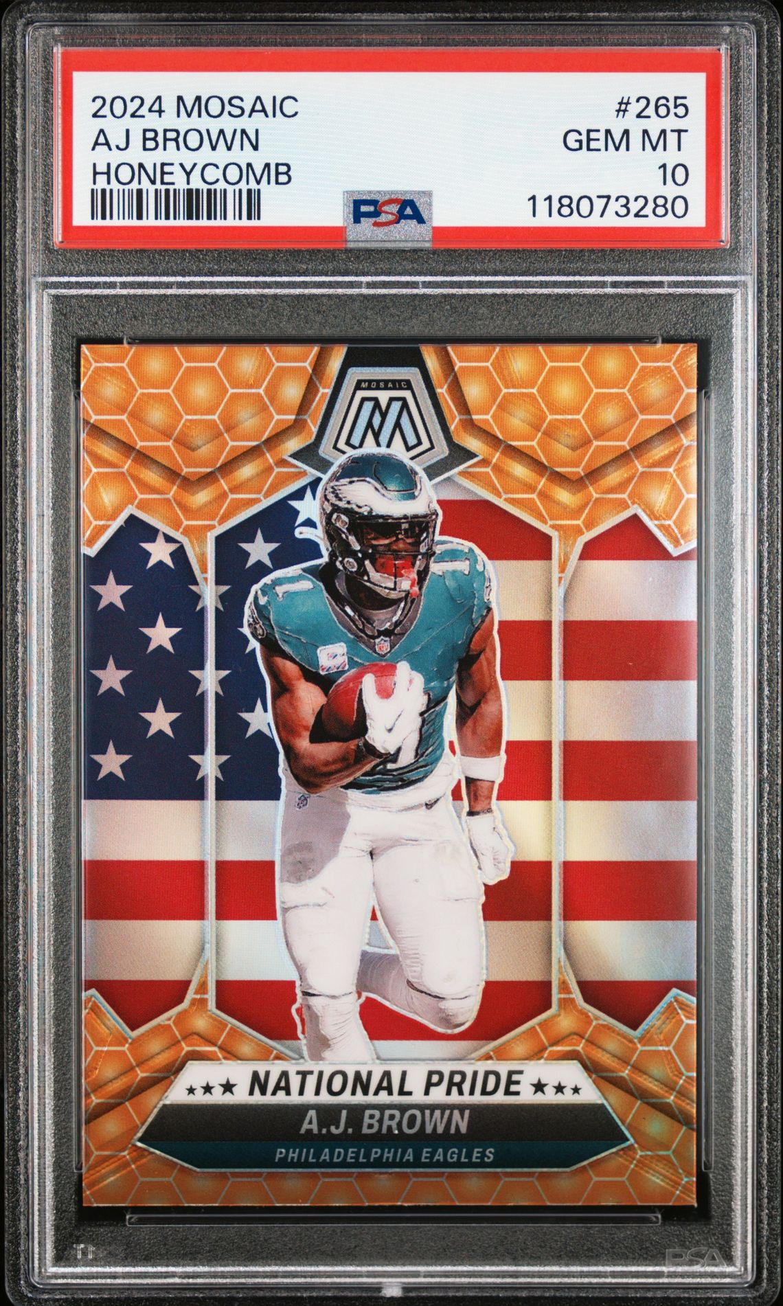 2024 Panini Mosaic Aj Brown #265 (Honeycomb) Gem Mt 10 front