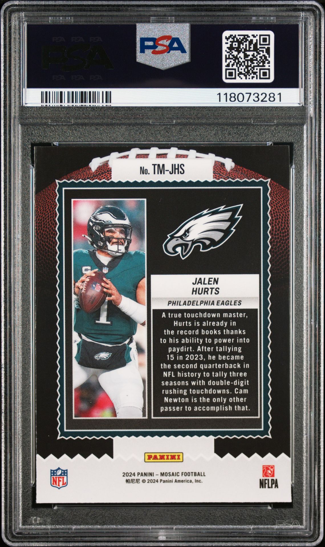 2024 Panini Mosaic Touchdown Masters Jalen Hurts #Tmjhs Mint 9 back