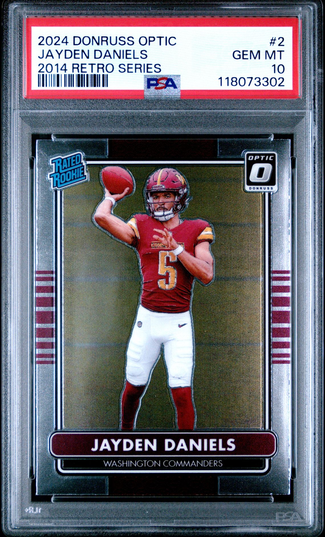 2024 Panini Donruss Optic 2014 Retro Series Jayden Daniels #2 Gem Mt 10 front