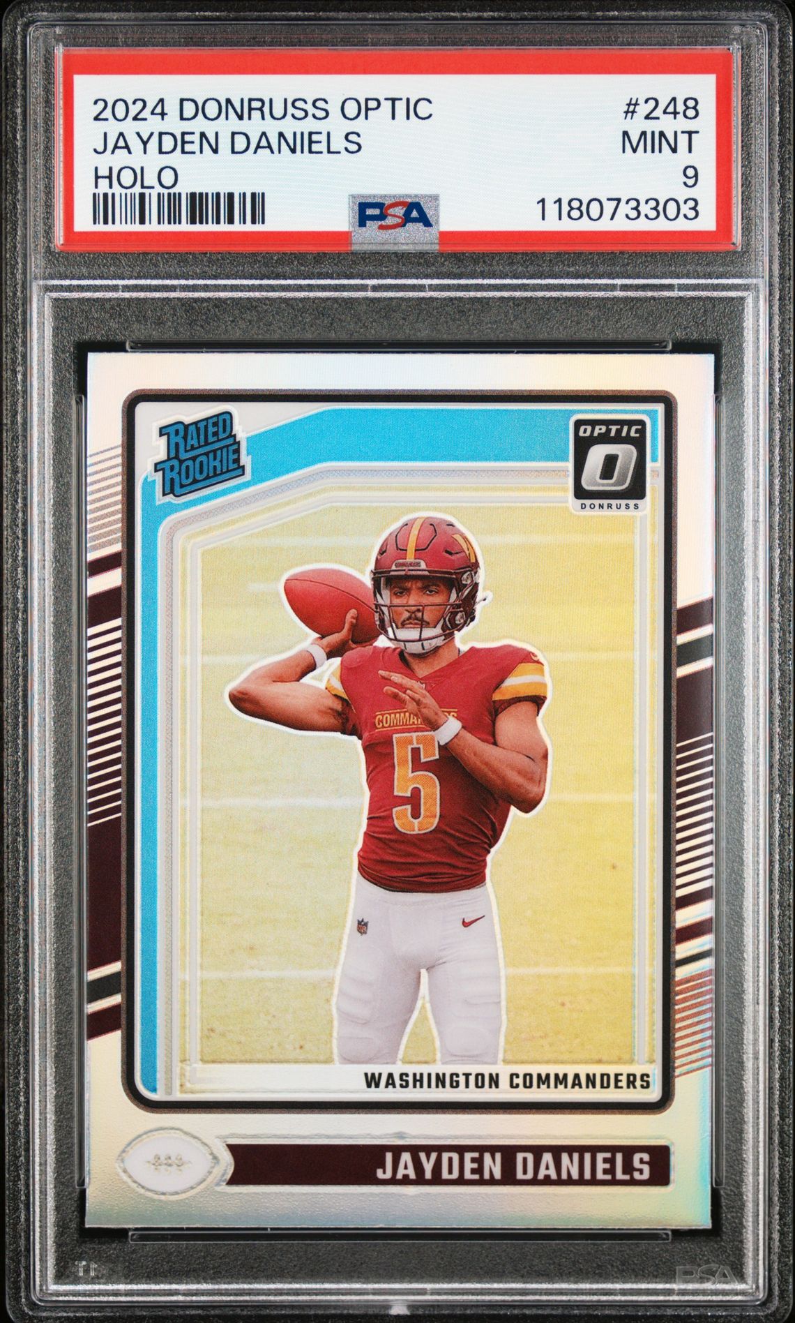 2024 Panini Donruss Optic Jayden Daniels #248 (Holo) Mint 9 front