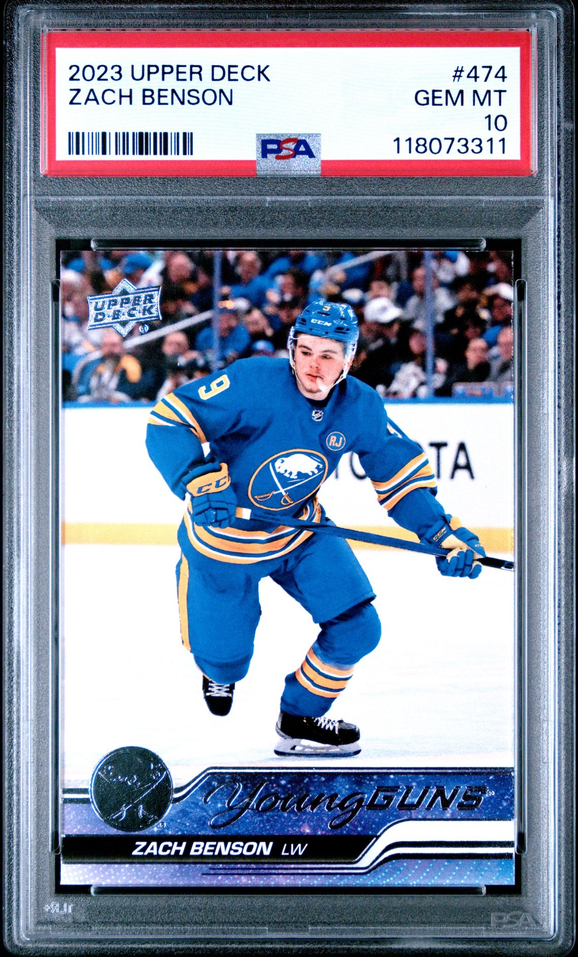 2023 Upper Deck Zach Benson #474 Gem Mt 10 front