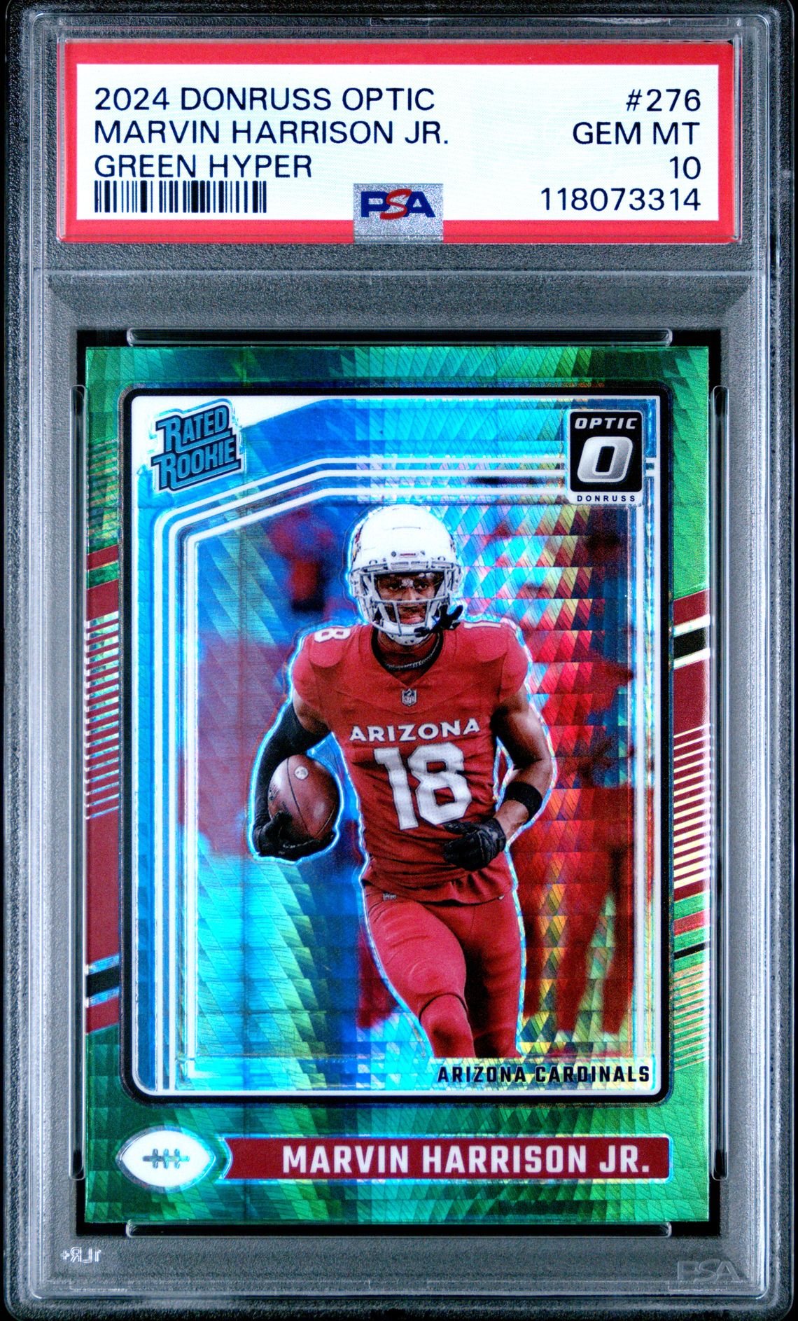 2024 Panini Donruss Optic Marvin Harrison Jr. #276 (Green Hyper) Gem Mt 10 front