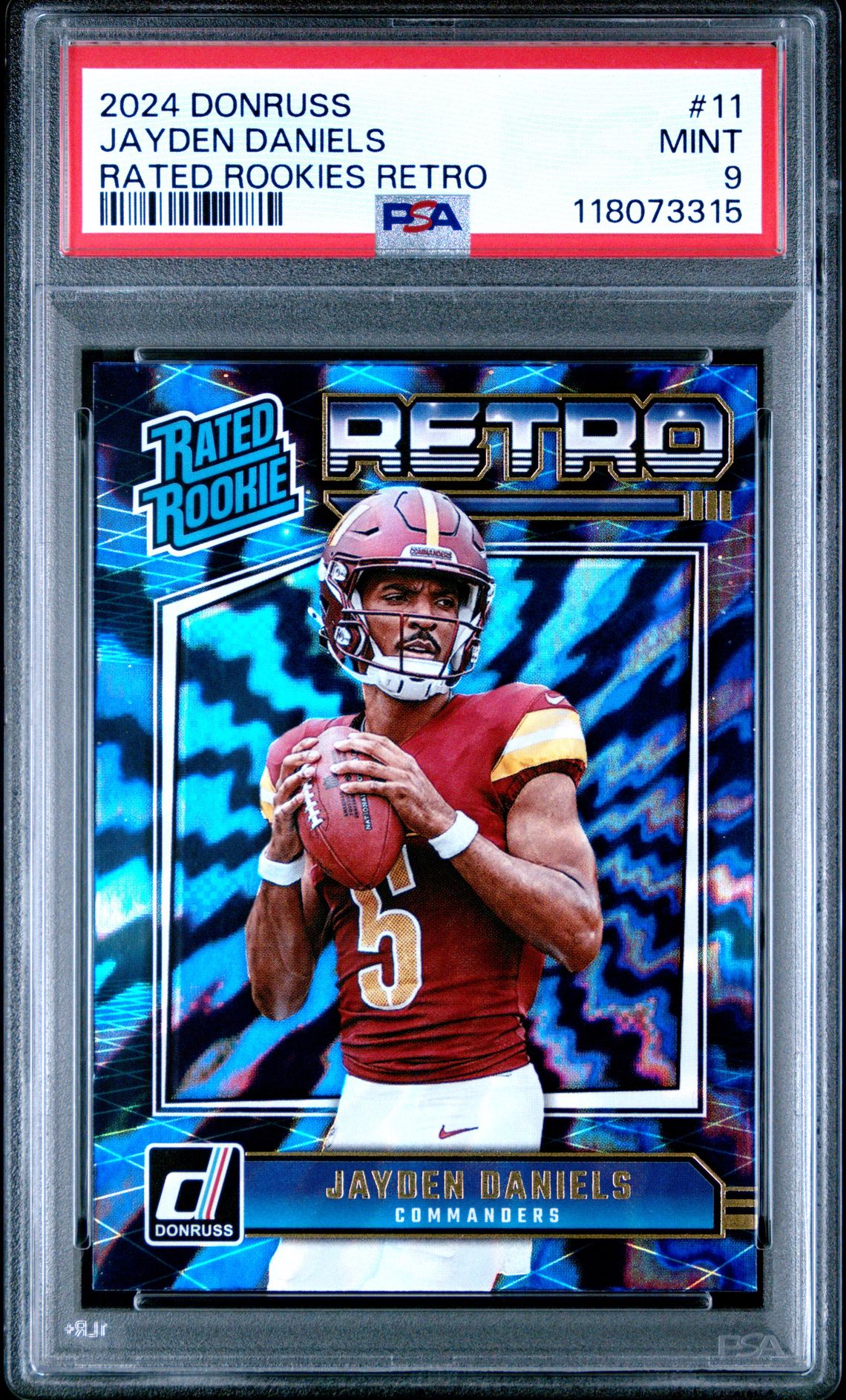 2024 Panini Donruss Rated Rookies Retro Jayden Daniels #11 Mint 9 front