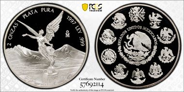 1997-Mo 2 Onza Libertad Ag PR69DCAM