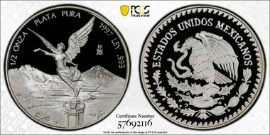 1997-Mo 1/2 oz Libertad Ag PR69DCAM