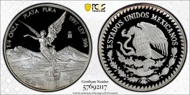 1997-Mo 1/4 oz Libertad Ag PR70DCAM