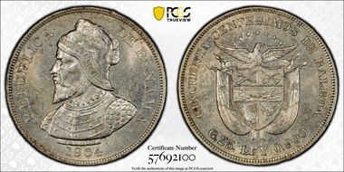 1904 50C KM-5  Ag AU58