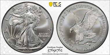 2025-W $1 Burnished Silver Eagle First Strike SP70