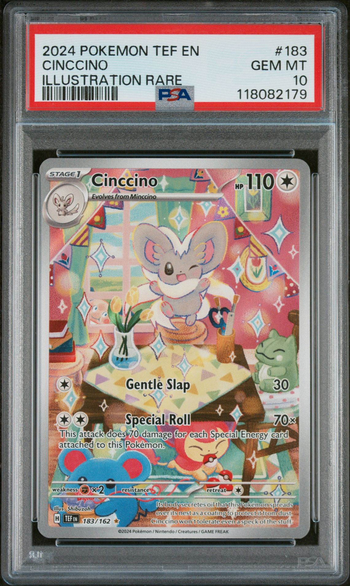 2024 Pokemon POKEMON TEF EN-TEMPORAL FORCES ILLUSTRATION RARE #183 Cinccino front