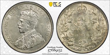 1916 50C AU58