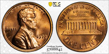 1972 1C Doubled Die Obverse MS66RD