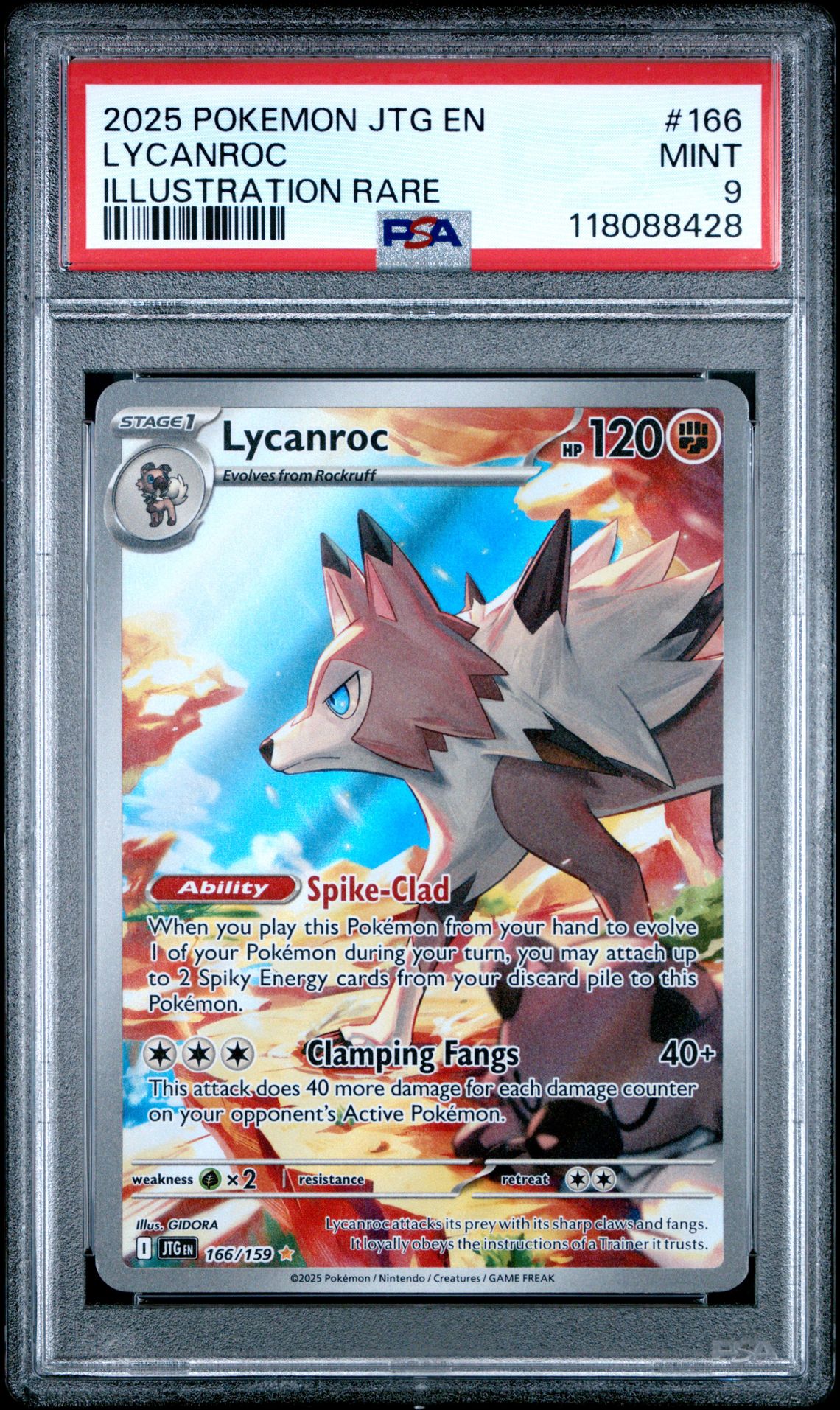 2025 Pokemon Jtg En-Journey Together Lycanroc #166 (Illustration Rare) Mint 9 front