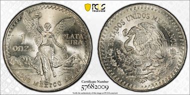 1986-Mo Onza Libertad Ag MS67