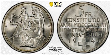 1948 B 5 Fr Constitution MS66