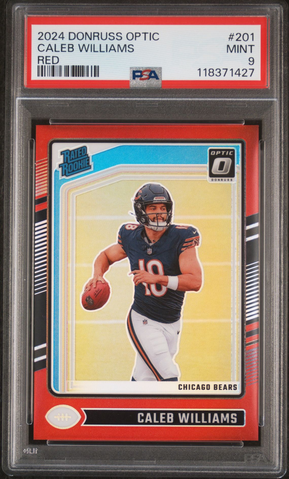 2024 Panini Donruss Optic Caleb Williams #201 (Red) Mint 9 front