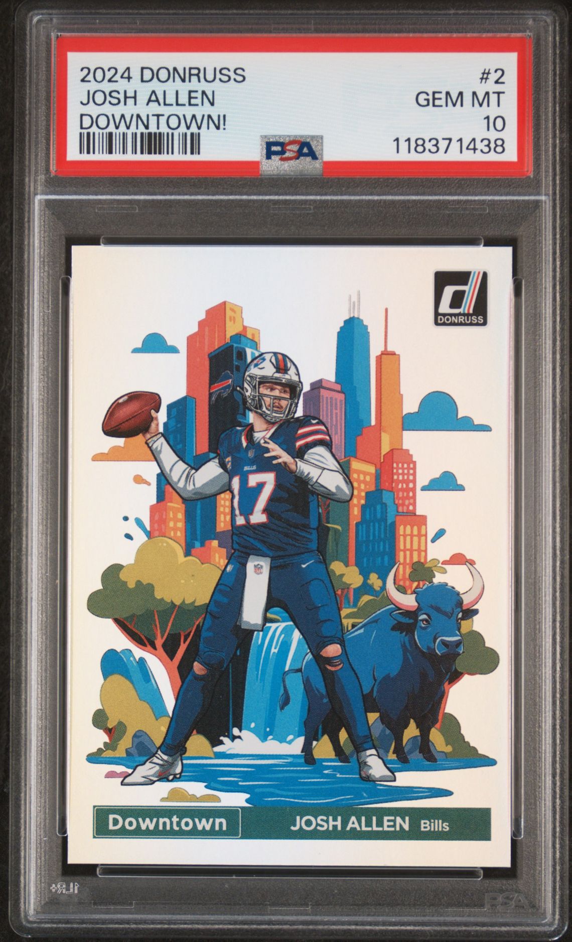 2024 Panini Donruss Downtown! Josh Allen #2 (Downtown!) Gem Mt 10 front