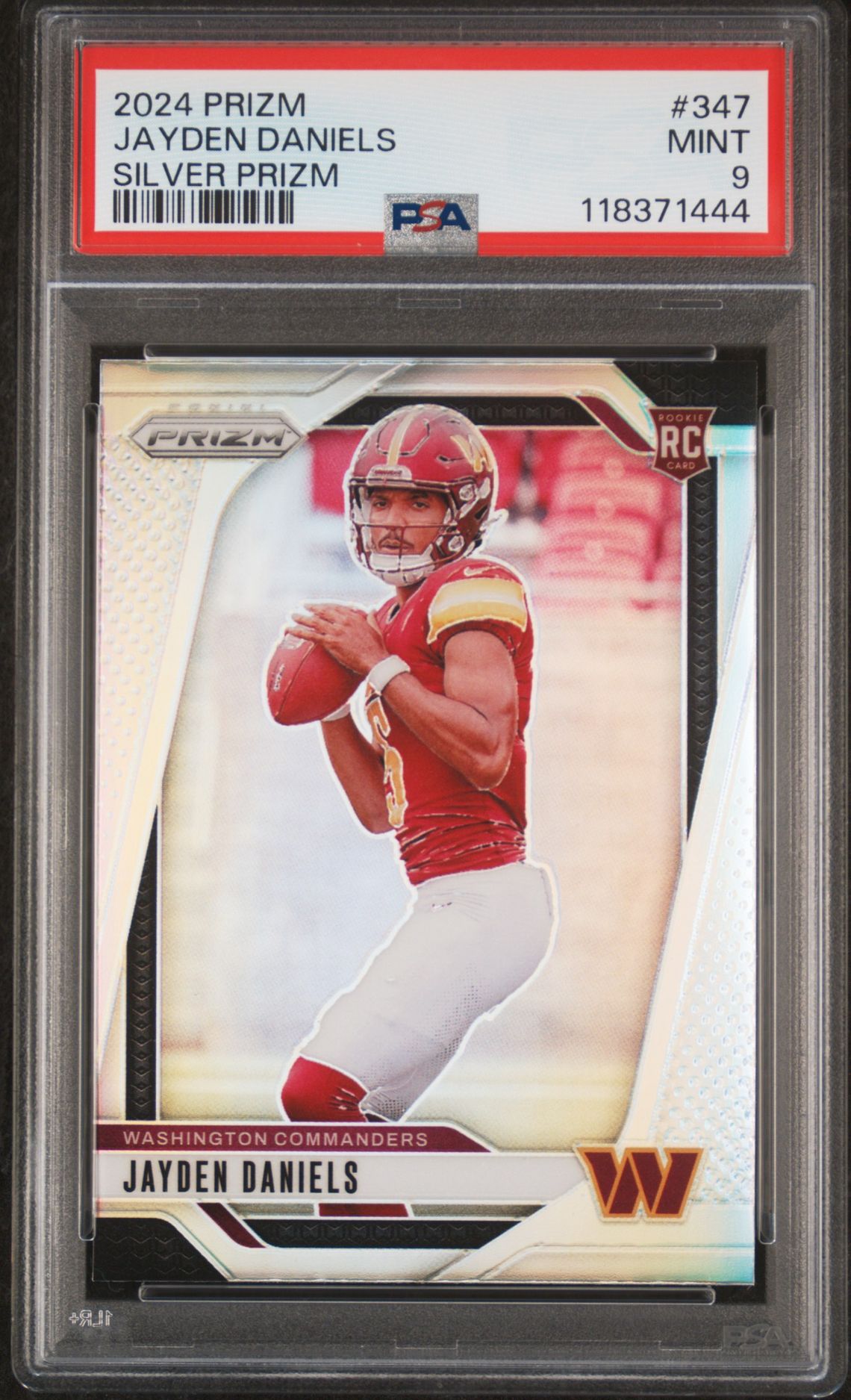 2024 Panini Prizm Jayden Daniels #347 (Silver Prizm) Mint 9 front
