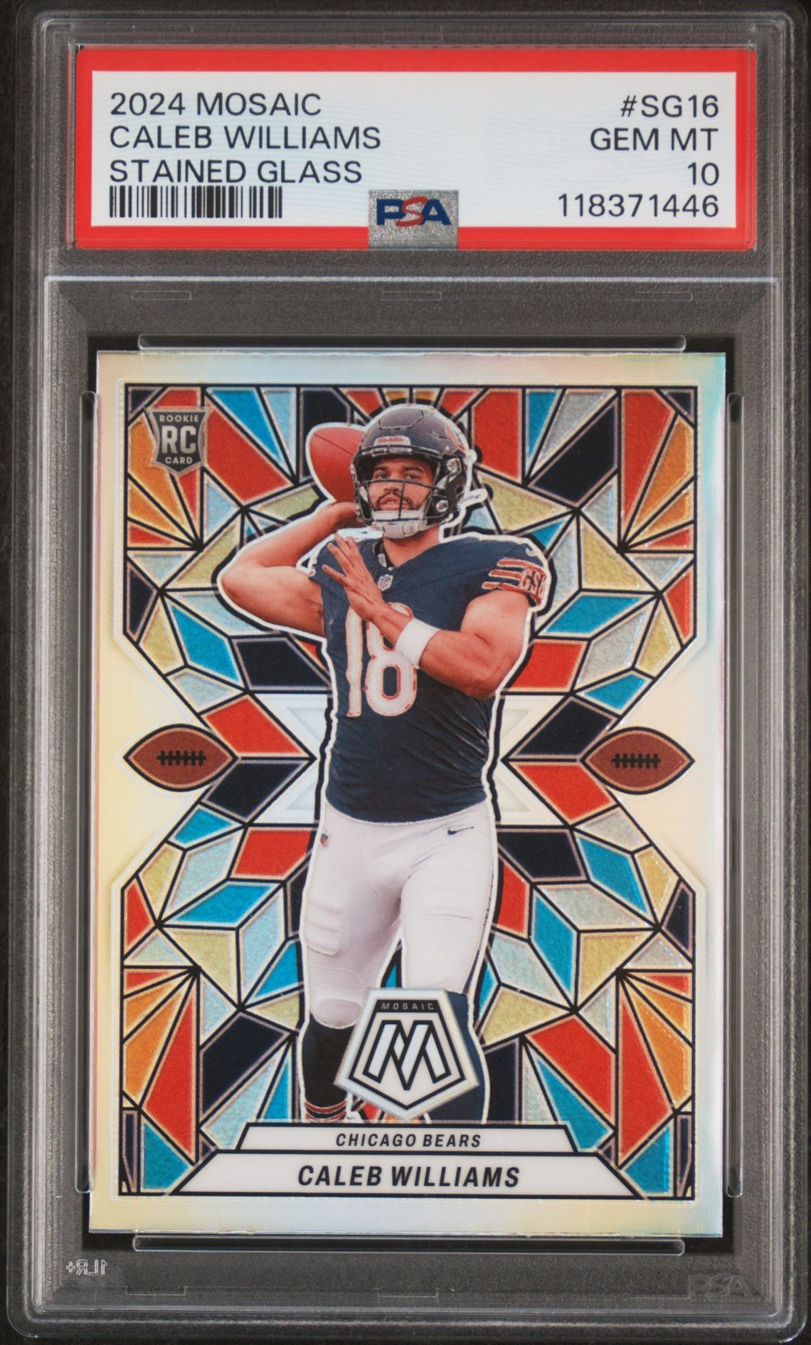 2024 Panini Mosaic Stained Glass Caleb Williams #Sg16 Gem Mt 10 front