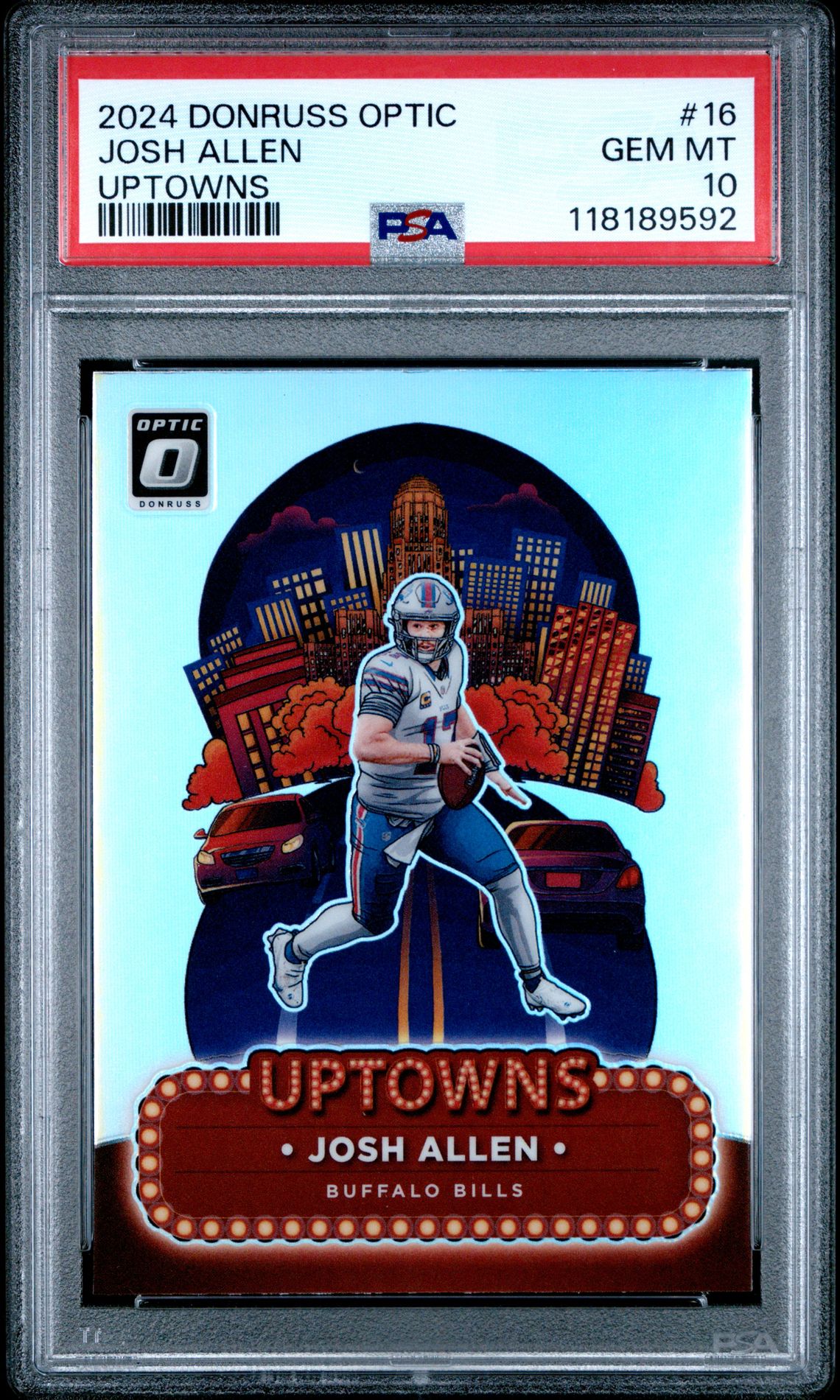 2024 Panini Donruss Optic Uptowns Josh Allen #16 Gem Mt 10 front