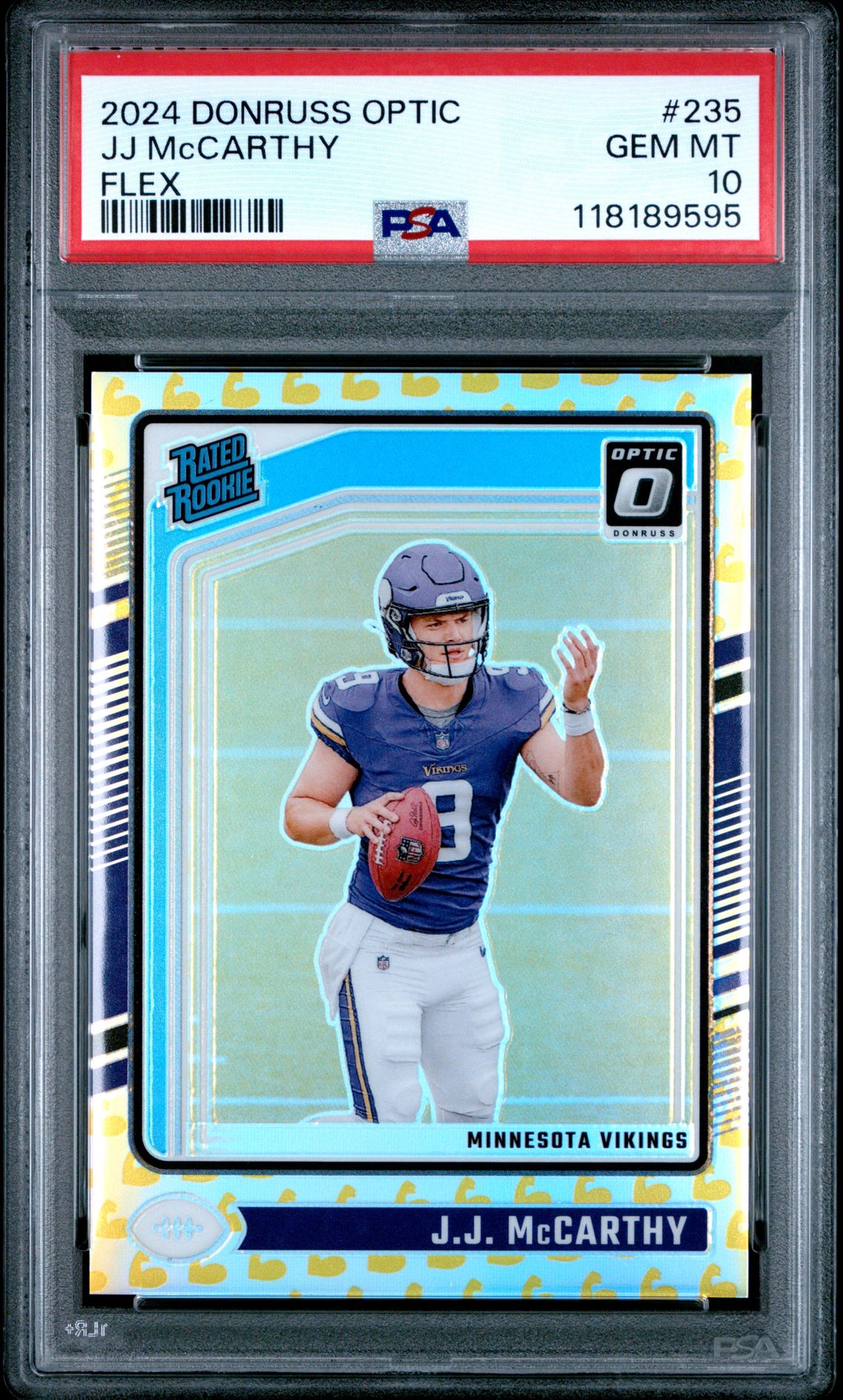 2024 Panini Donruss Optic Jj Mccarthy #235 (Flex) Gem Mt 10 front