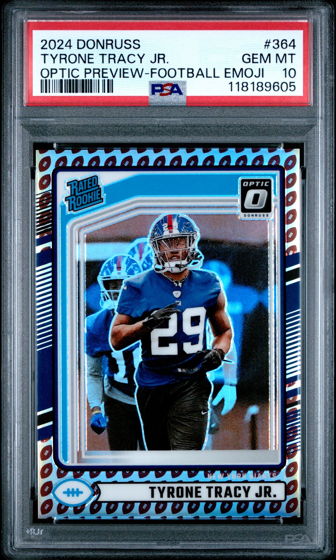 2024 Panini Donruss Tyrone Tracy Jr. #364 (Optic Pv.-Fb.emoji) Gem Mt 10 front