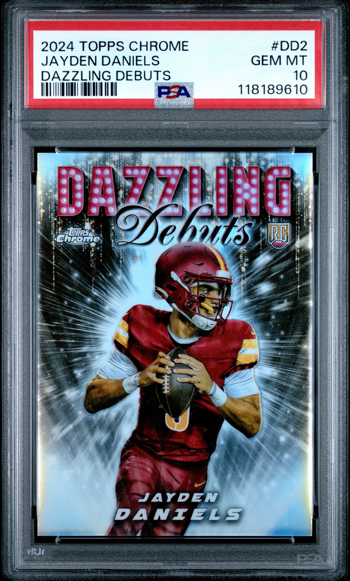 2024 Topps Chrome Dazzling Debuts Jayden Daniels #Dd2 Gem Mt 10 front