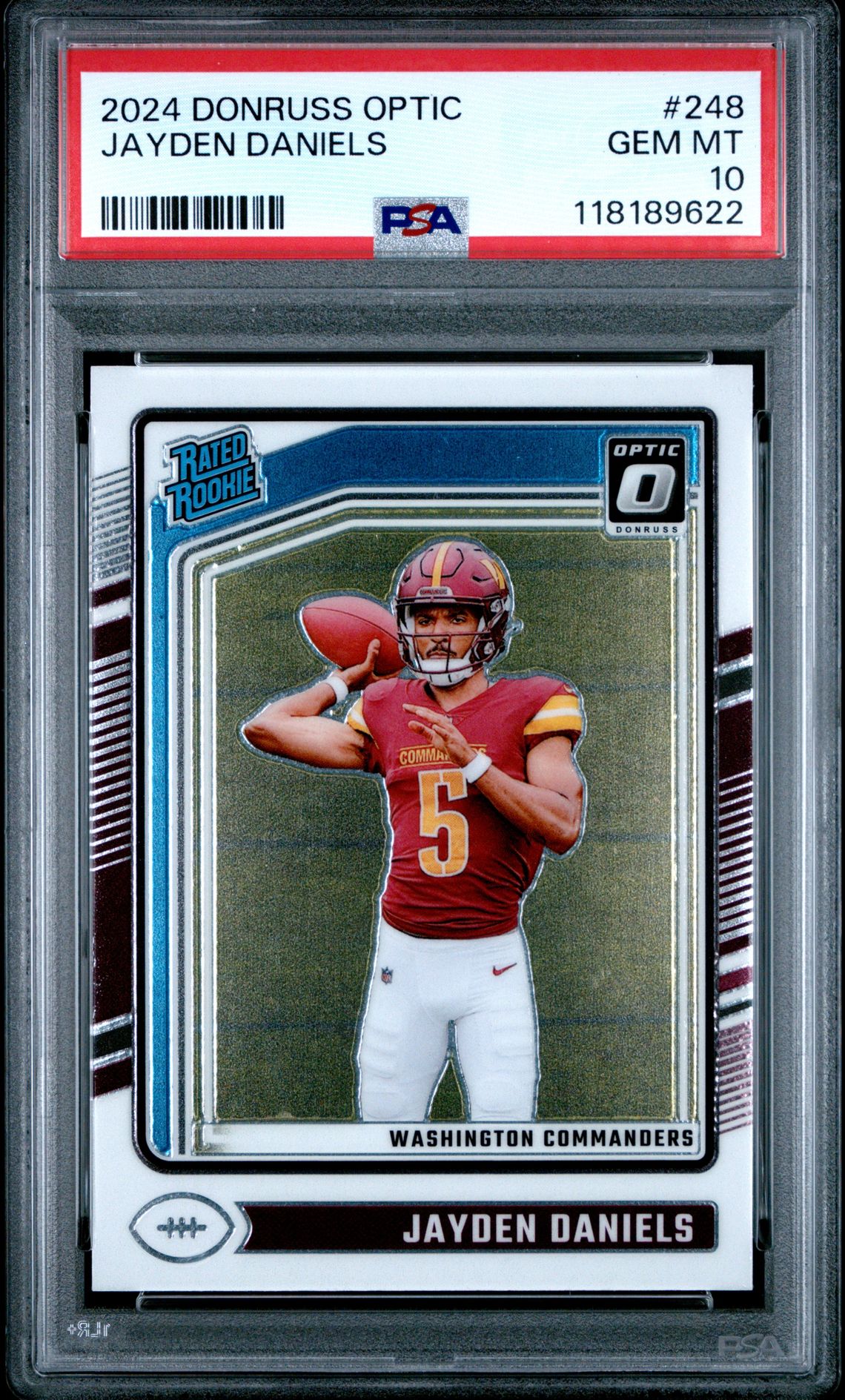 2024 Panini Donruss Optic Jayden Daniels #248 Gem Mt 10 front