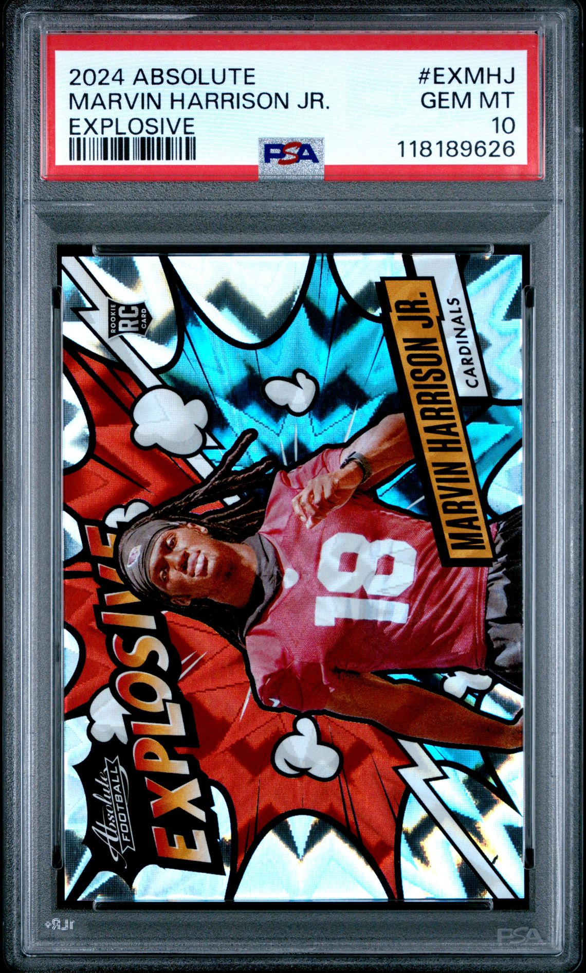 2024 Panini Absolute Explosive Marvin Harrison Jr. #Exmhj Gem Mt 10 front