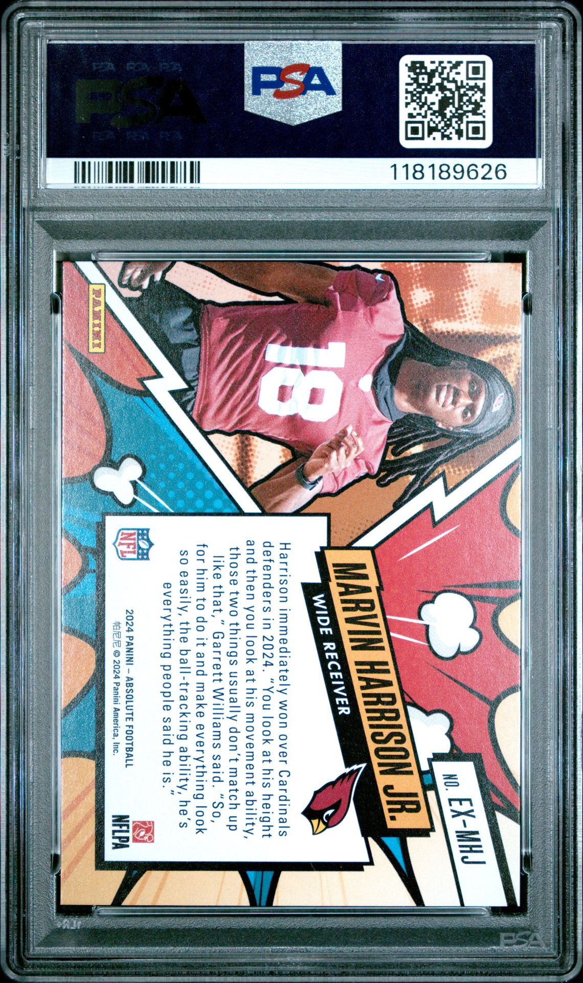 2024 Panini Absolute Explosive Marvin Harrison Jr. #Exmhj Gem Mt 10 back