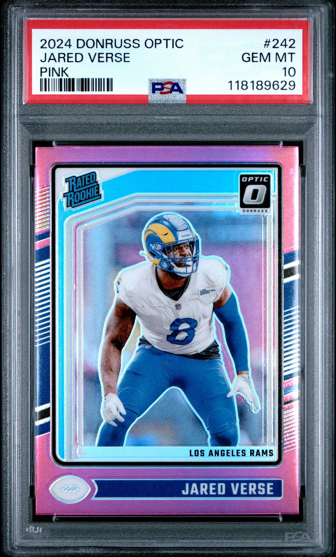 2024 Panini Donruss Optic Jared Verse #242 (Pink) Gem Mt 10 front