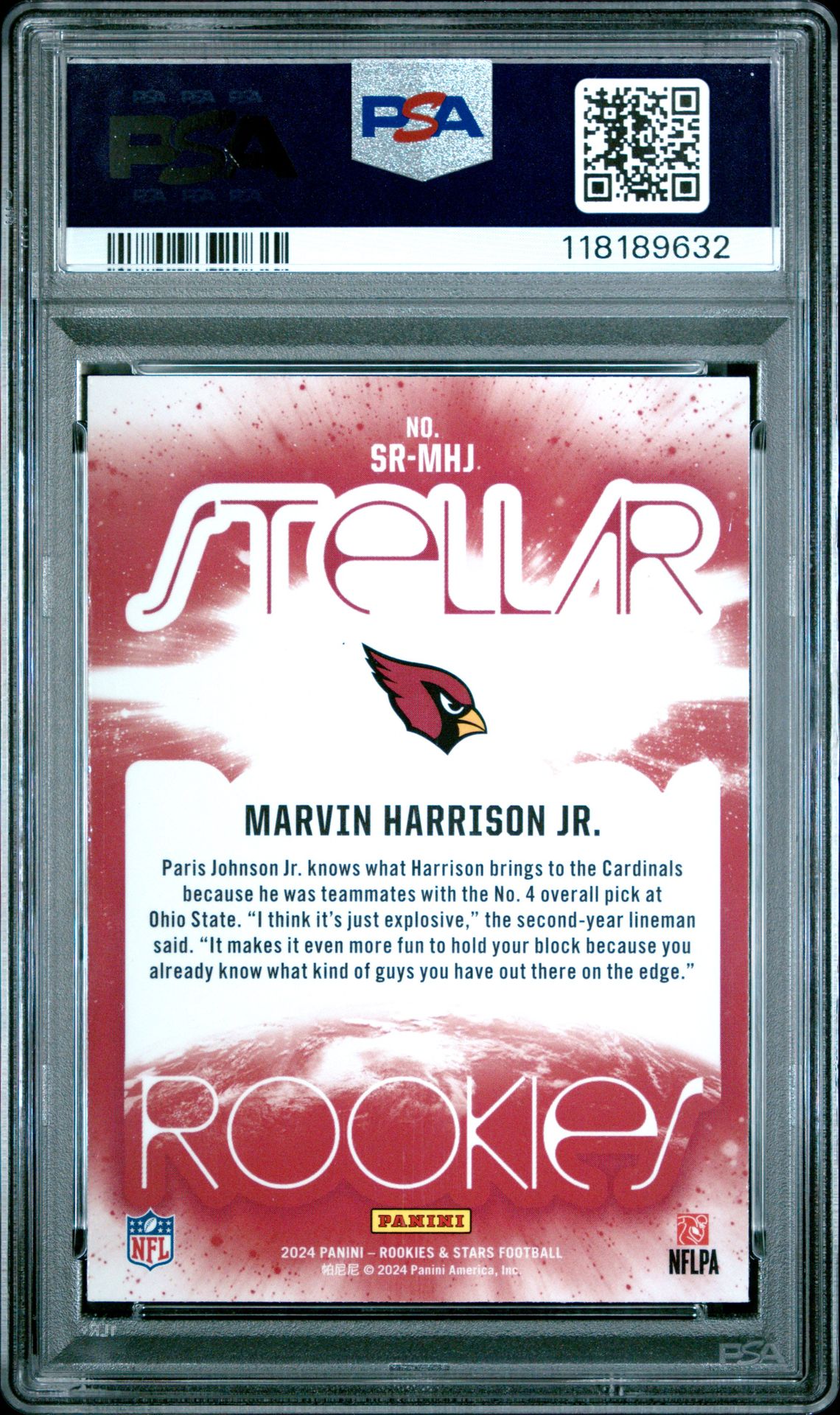 2024 Panini Rookies & Stars Stellar Rookies Marvin Harrison Jr. #Srmhj (Stellar Rookies-Longevity) Mint 9 back