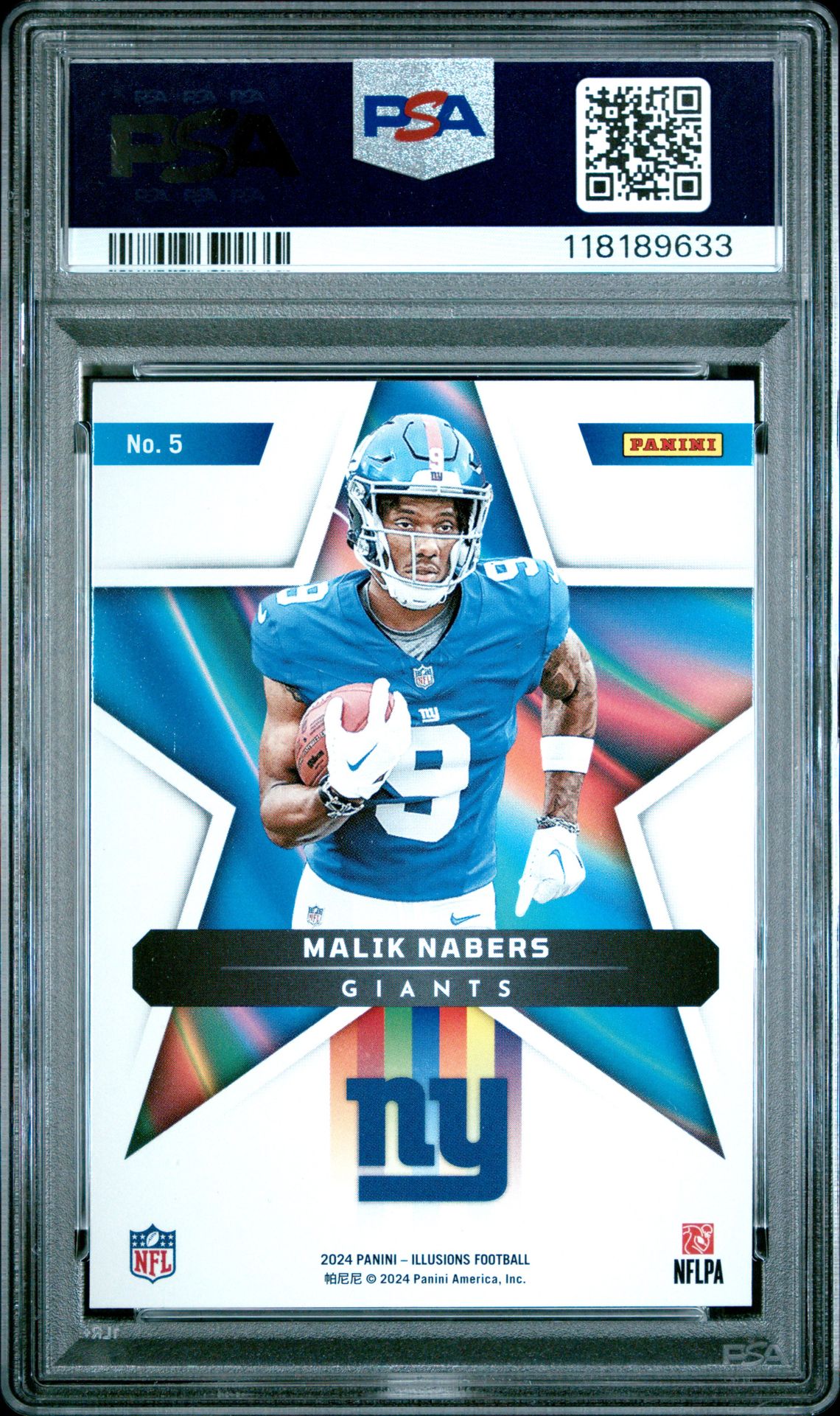 2024 Panini Illusions Shining Stars Malik Nabers #5 Gem Mt 10 back