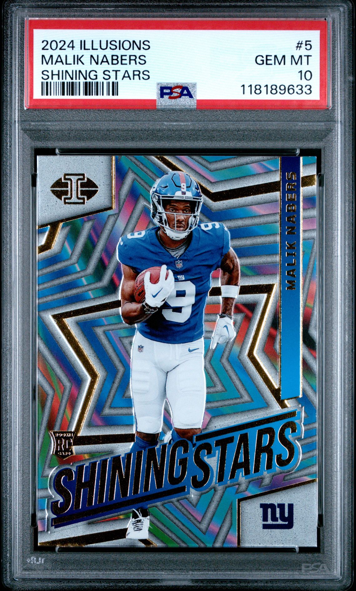 2024 Panini Illusions Shining Stars Malik Nabers #5 Gem Mt 10 front