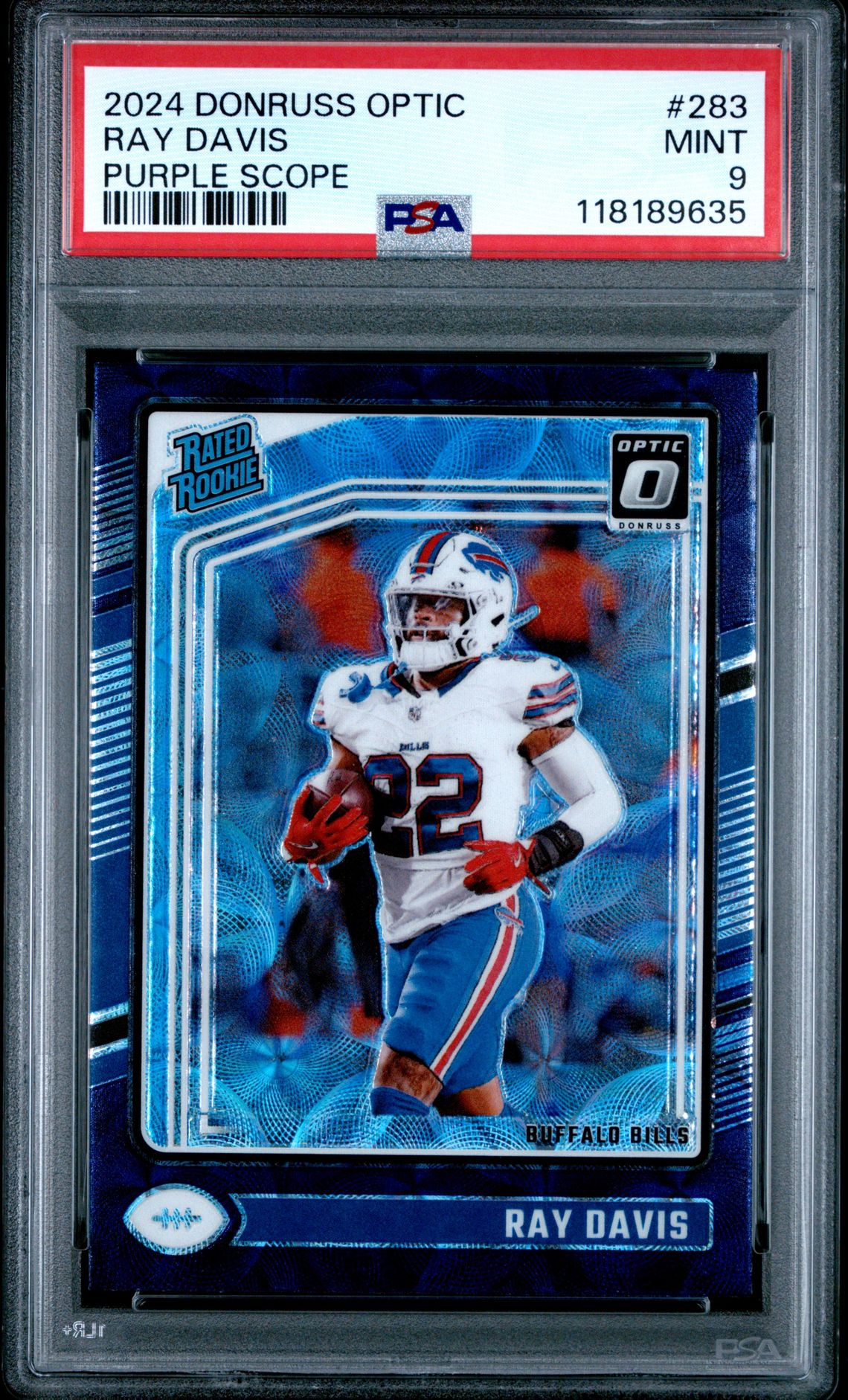 2024 Panini Donruss Optic Ray Davis #283 (Purple Scope) Mint 9 front