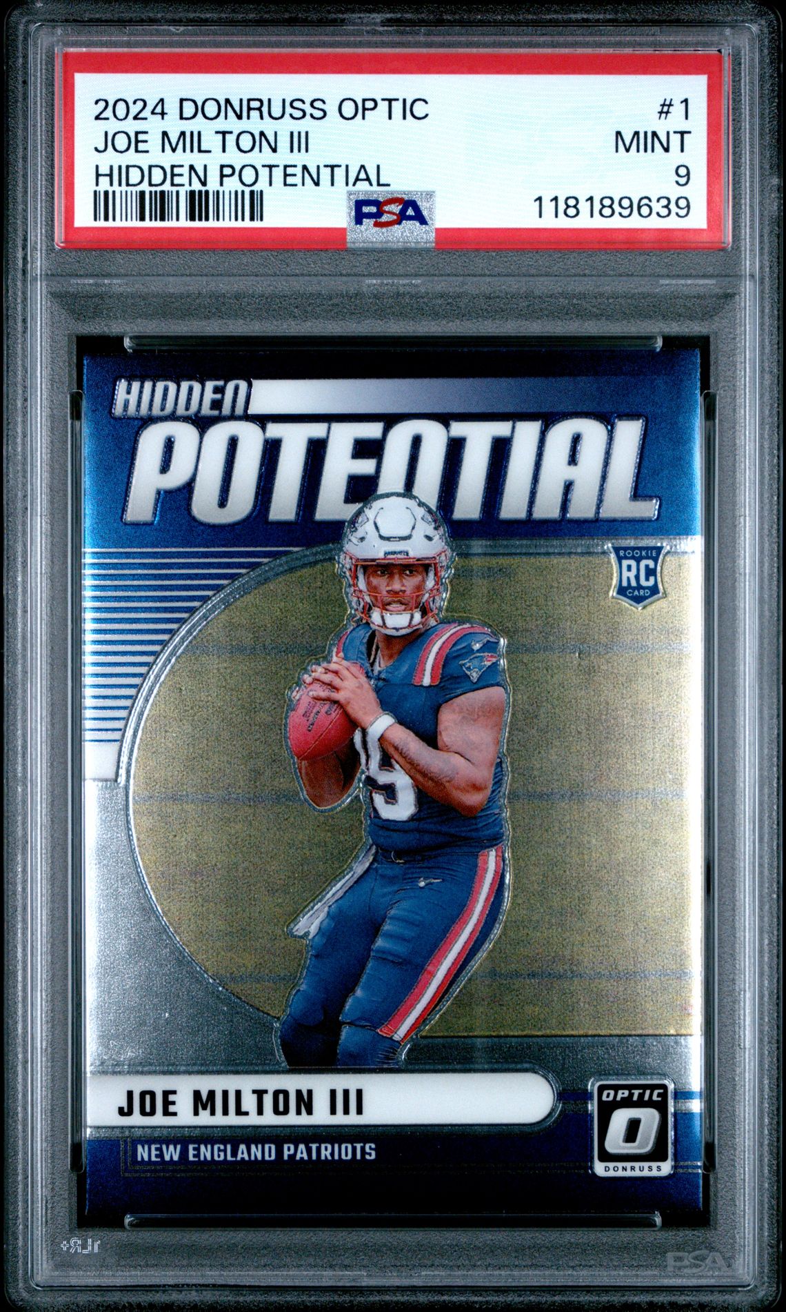 2024 Panini Donruss Optic Hidden Potential Joe Milton Iii #1 Mint 9 front
