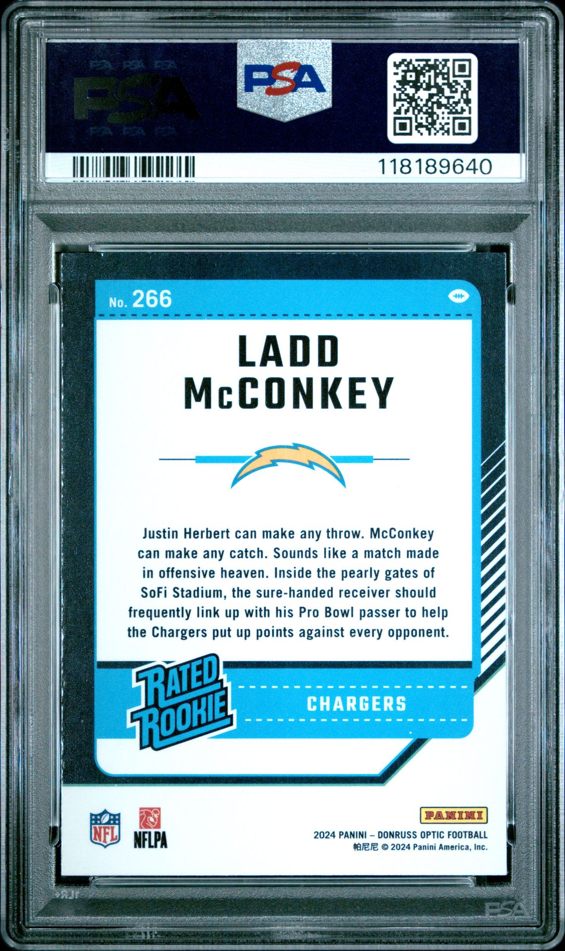 2024 Panini Donruss Optic Ladd Mcconkey #266 Mint 9 back