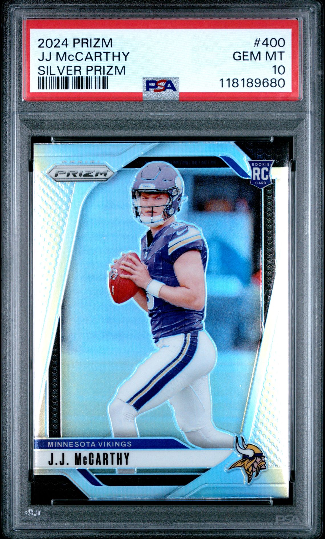 2024 Panini Prizm Jj Mccarthy #400 (Silver Prizm) Gem Mt 10 front