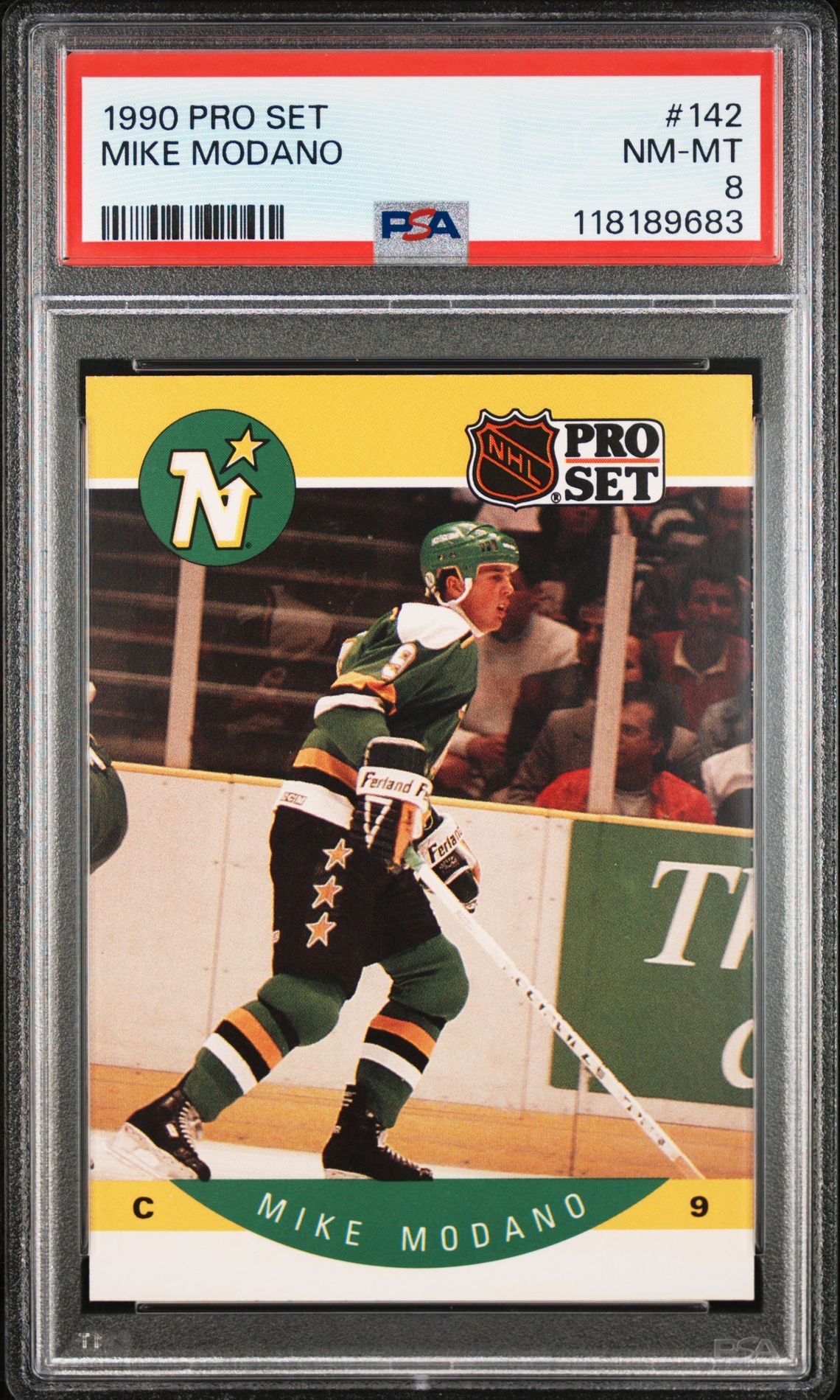1990 Pro Set Mike Modano #142 Nm-Mt 8 front