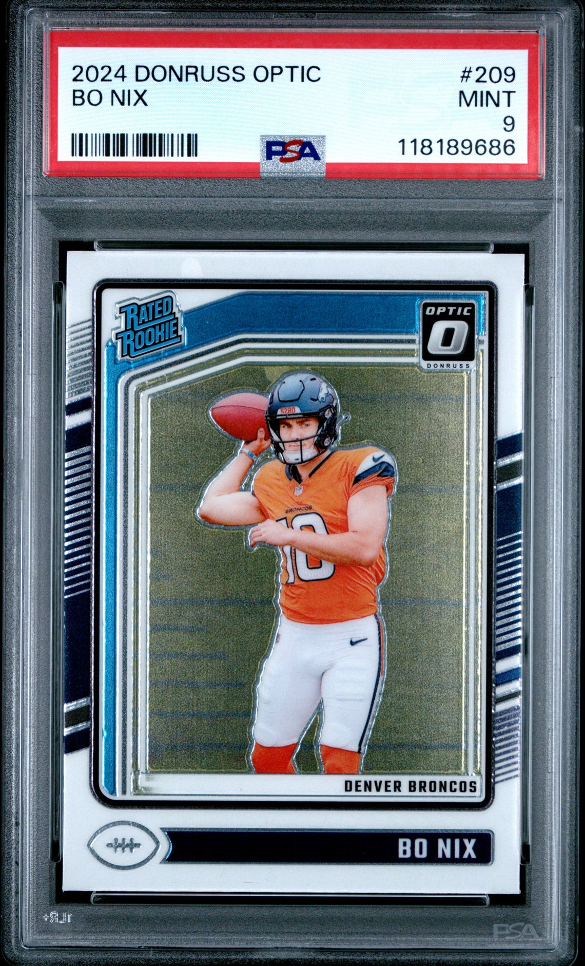 2024 Panini Donruss Optic Bo Nix #209 Mint 9 front
