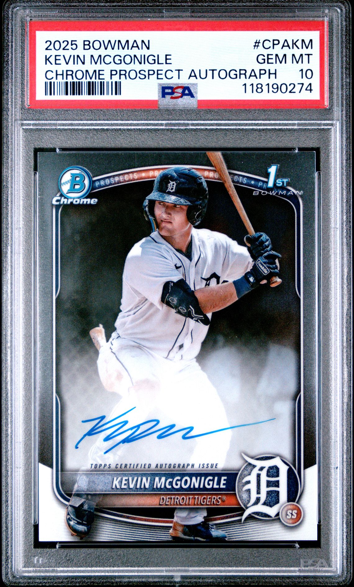 2025 Bowman Bowman Chrome #CPAKM Kevin Mcgonigle front