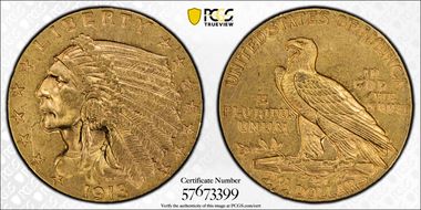 1913 $2.50 MS62