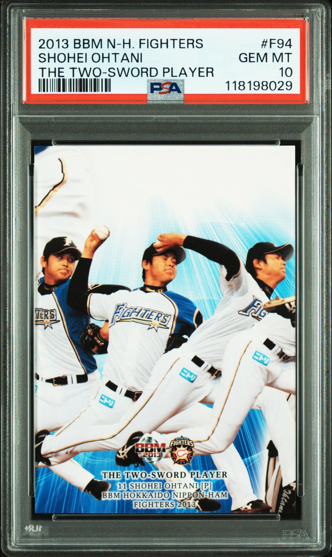 2013 BBM BBM HOKKAIDO NIPPON HAM FIGHTERS THE TWO-SWORD PLAYER #F94 Shohei Ohtani front