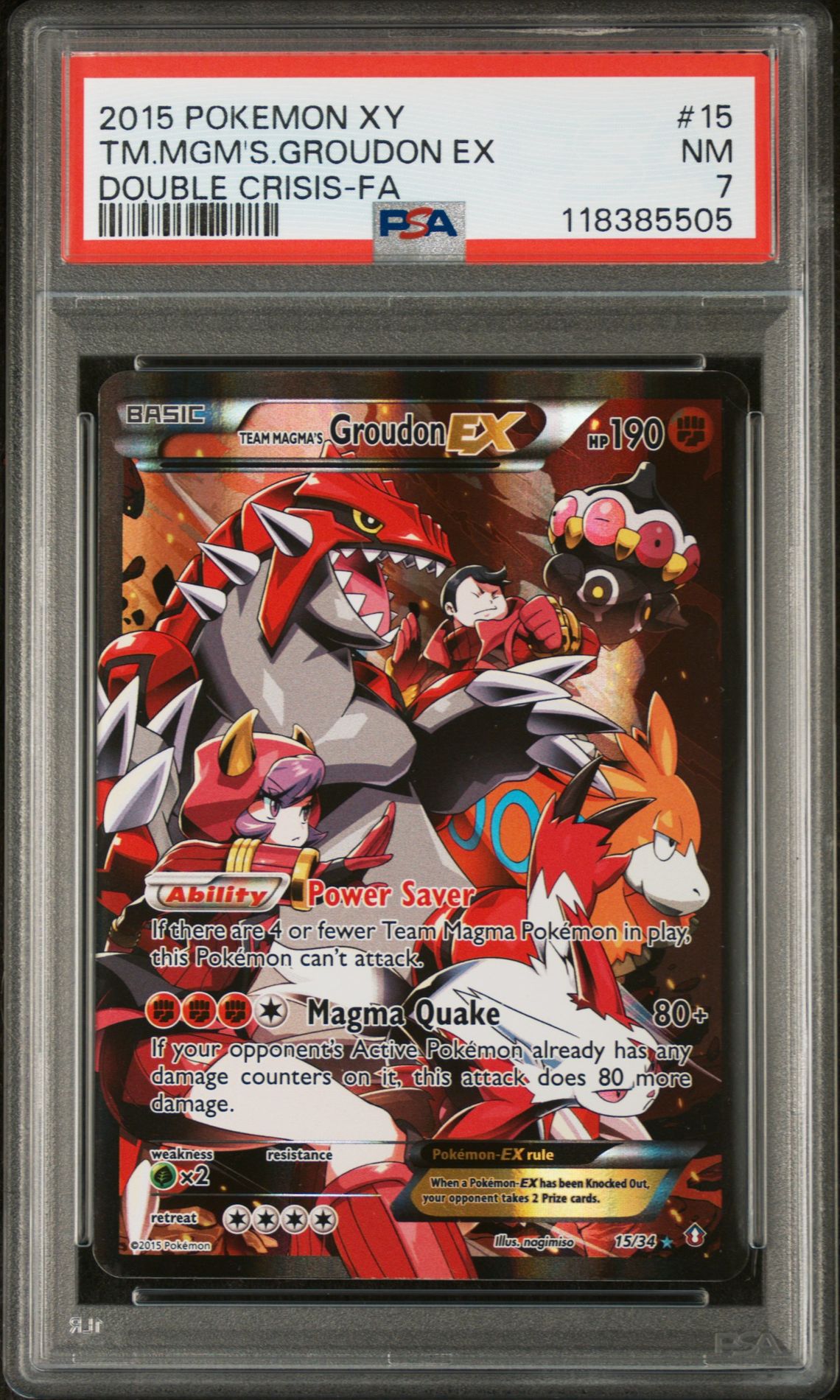 2015 Pokemon Xy Double Crisis Tm.mgm's.groudon Ex #15 (Double Crisis-Fa) Nm 7 front