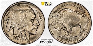 1938-D/D 5C Buffalo, RPM-2 MS65
